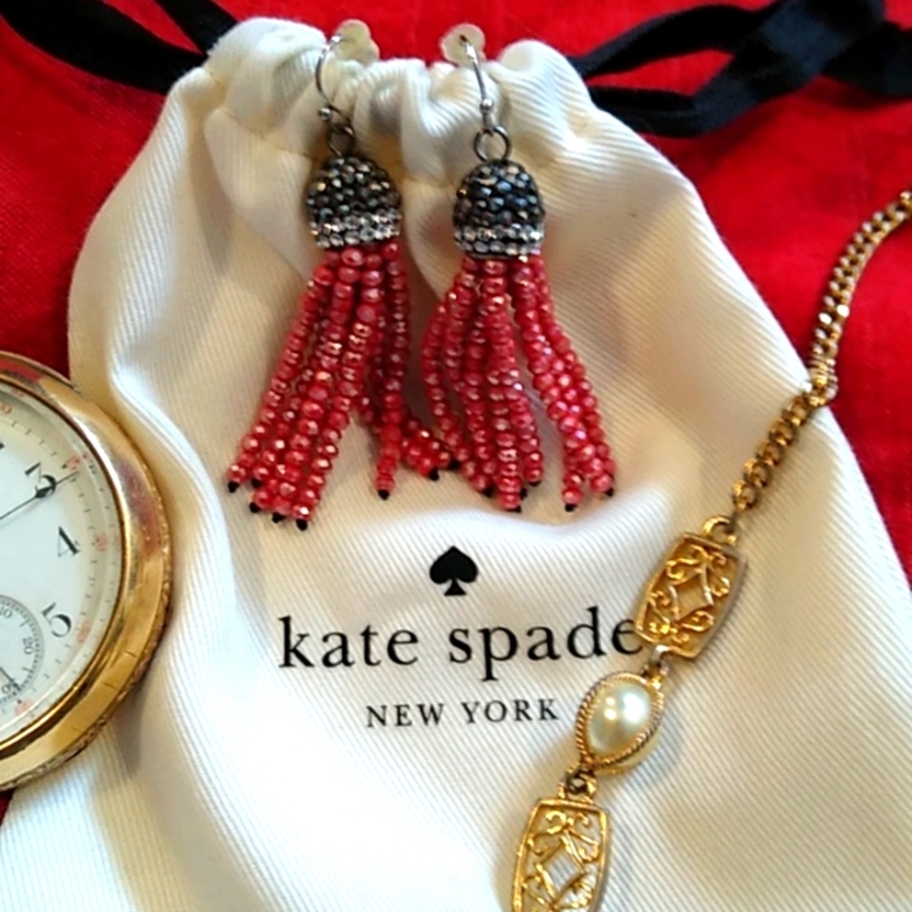 Kate Spade Bead tassel drop earrings